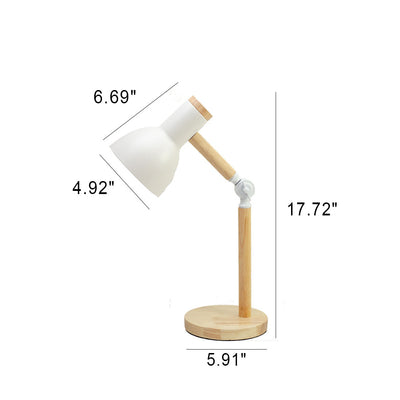 Modern Minimalist Solid Color Rotatable Wood Iron 1-Light Table Lamp