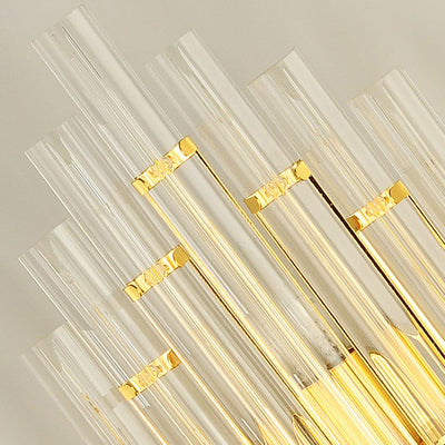 Modern Light Luxury Crystal Geometric Column Hardware Rechargeable 2-Light Wall Sconce Lamp