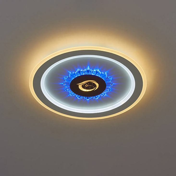 Round Acrylic Simple LED Flush Mount Light