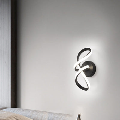 Nordic Simple Twisted Line Shape Aluminum LED Wall Sconce Lamp