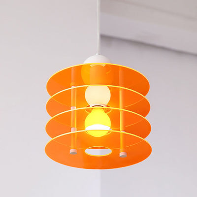 Contemporary Nordic Colorful Acrylic Flying Saucer 1-Light Pendant Light For Bedroom