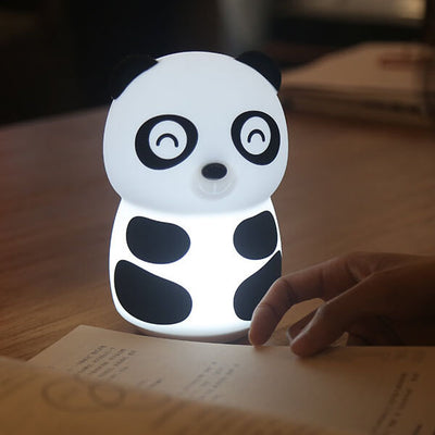 Kreative Cartoon Panda Silikon LED Patpat Nachtlicht Tischlampe 