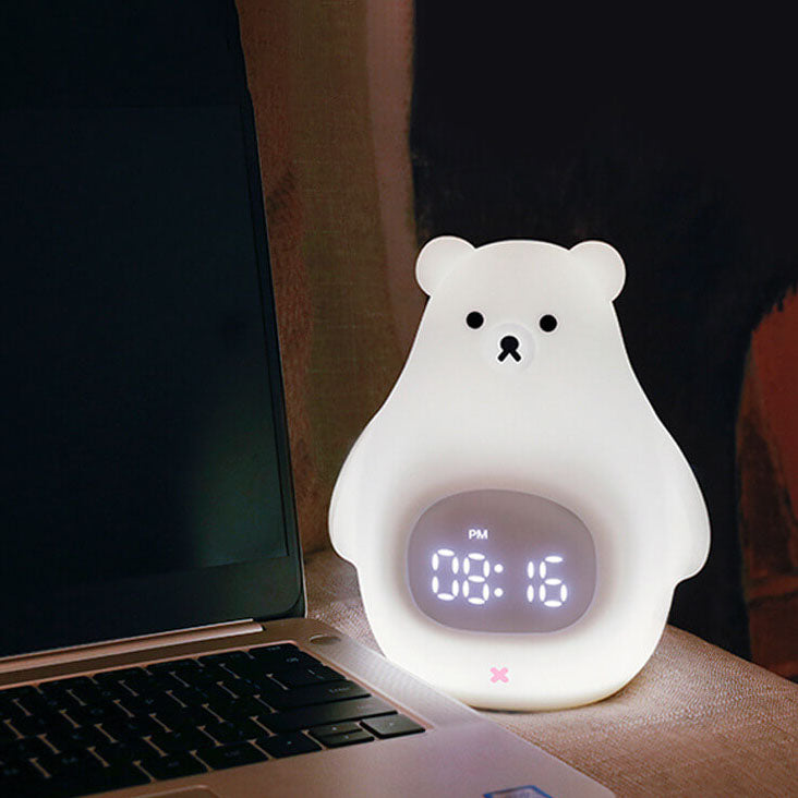 Eisbär-Silikon-Wecker LED-Nachtlicht 