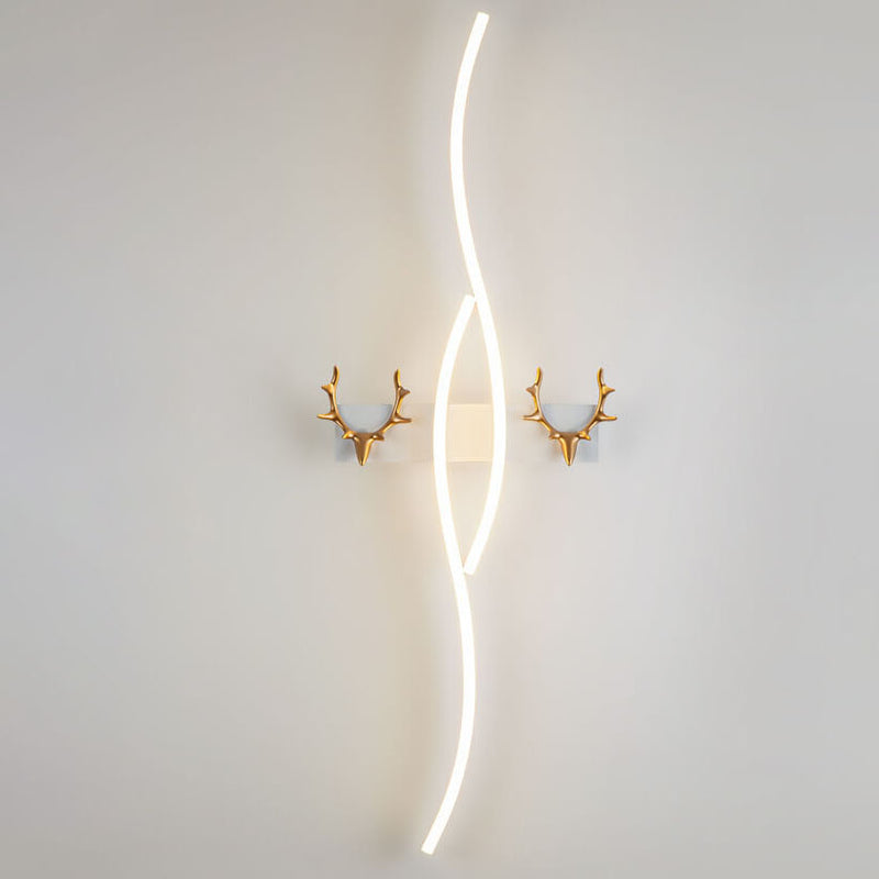 Nordic Light Luxury Strip Curve Antler LED Wall Sconce Lamp