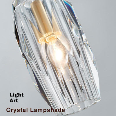 Moderne 1-Licht-Geometrie-Pendelleuchte aus Kristall 