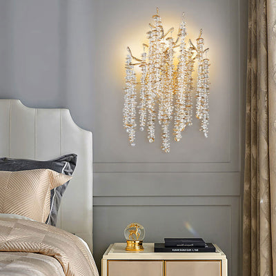 Modern Light Luxury Tree Branch Crystal 3-Light Wall Sconce Lamp