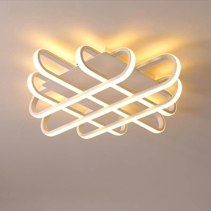 Modern Minimalist Waffle Iron Acrylic Silicone LED Flush Mount Ceiling Light