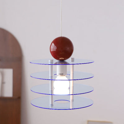 Contemporary Nordic Colorful Acrylic Flying Saucer 1-Light Pendant Light For Bedroom