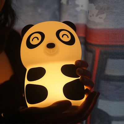 Kreative Cartoon Panda Silikon LED Patpat Nachtlicht Tischlampe 