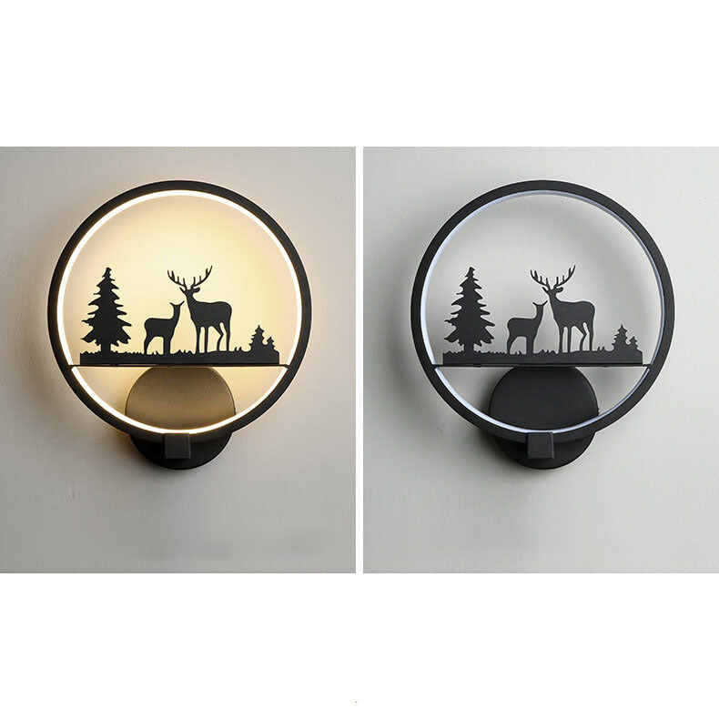 European-style Creative Moose Round Silicone Acrylic LED Wall Sconce Lamp