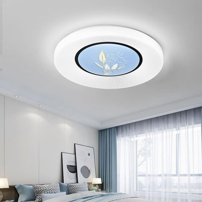 Modern Minimalist Round Painted Acrylic LED Flush Mount Ceiling Light