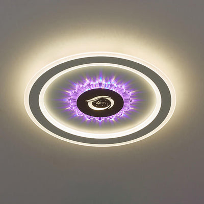 Round Acrylic Simple LED Flush Mount Light