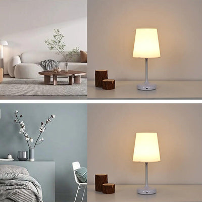 Modern Pure White Mushroom Remote Control Touch USB Rechargeable LED Night Light Table Lamp