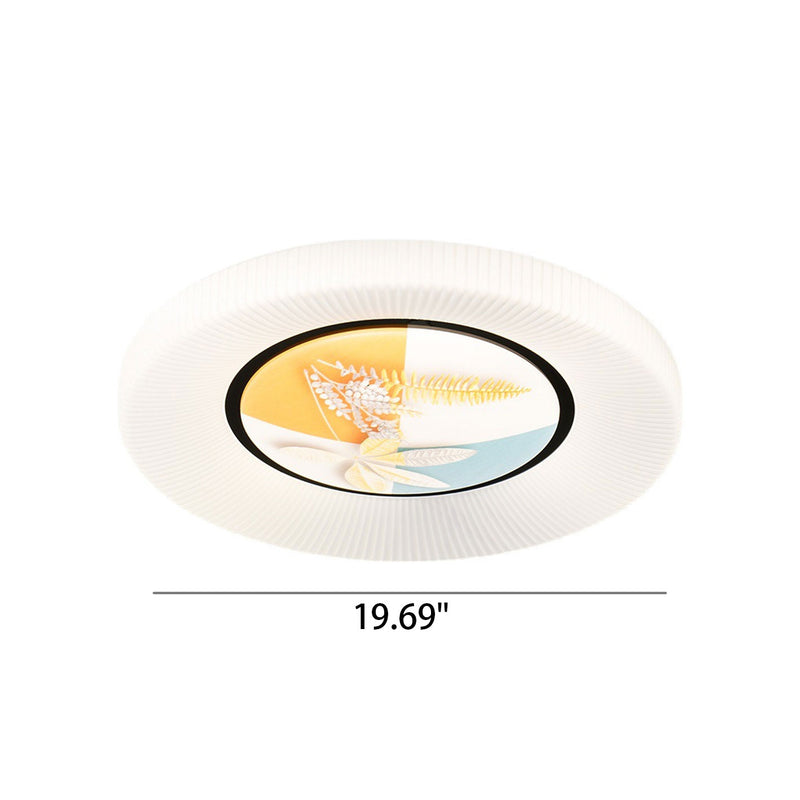 Modern Minimalist Round Painted Acrylic LED Flush Mount Ceiling Light