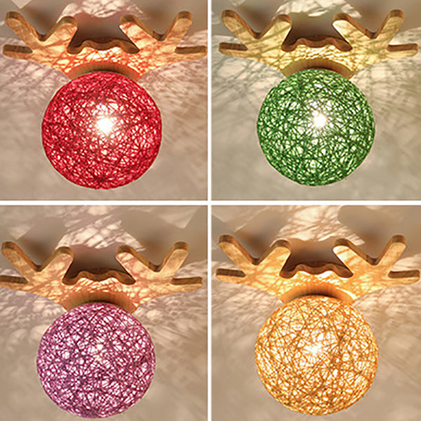 Nordic Log Creative Hemp Ball Fawn LED-Einbauleuchte 