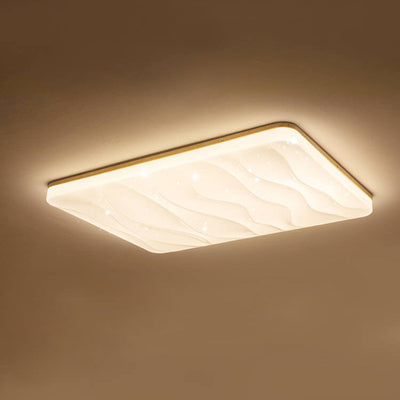 Plafonnier LED encastré avec bordure en bois massif et PVC, design minimaliste moderne, luminaire décoratif d'intérieur, idéal pour un salon 