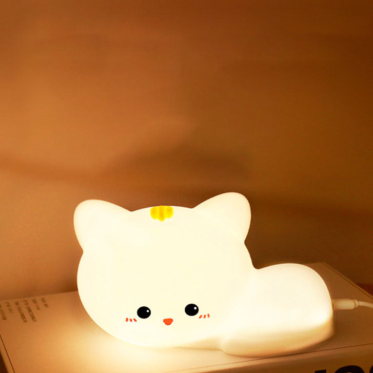 Moderne kreative Katze Silikon Pat Fernbedienung LED Nachtlicht Tischlampe