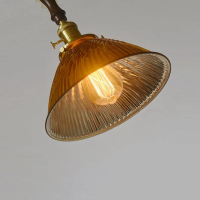 Modern Retro Solid Color Brass Glass Iron 1-Light Pendant Light