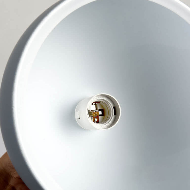 Lampe suspendue moderne à 1 lumière à tête ronde en fer de couleur unie 