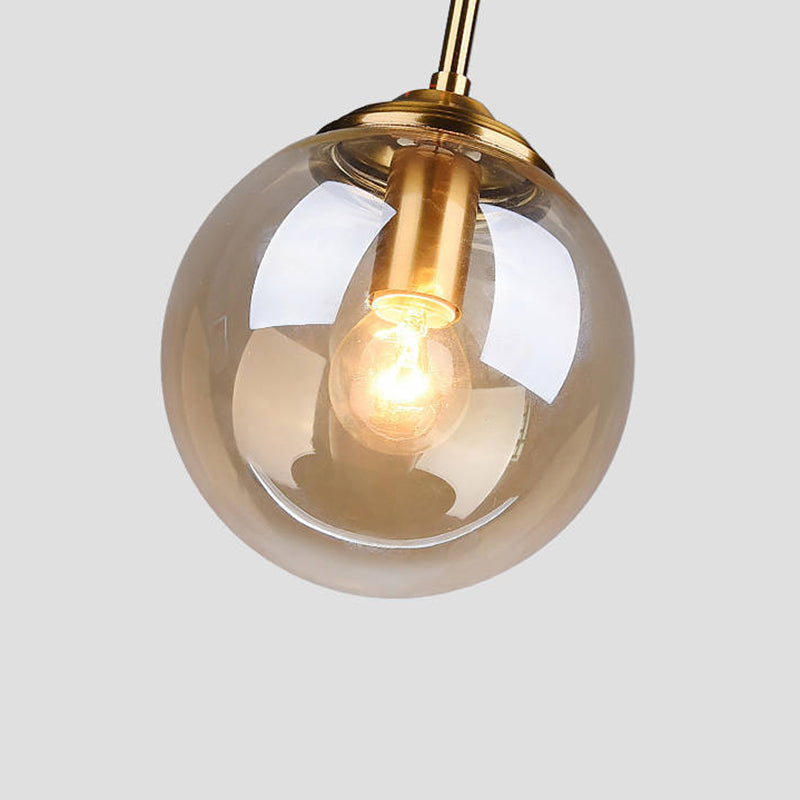 Modern Minimalist Round Ball Iron Glass 1-Light Pendant Light For Bedroom