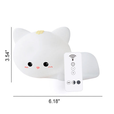 Modern Creative Cat Silicone Pat Remote Control LED Night Light Table Lamp