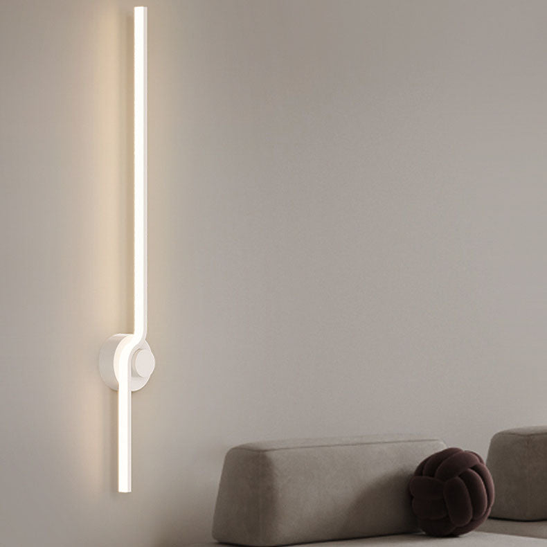 Modern Minimalist Iron Aluminum Long Strip LED Wall Sconce Lamp For Living Room