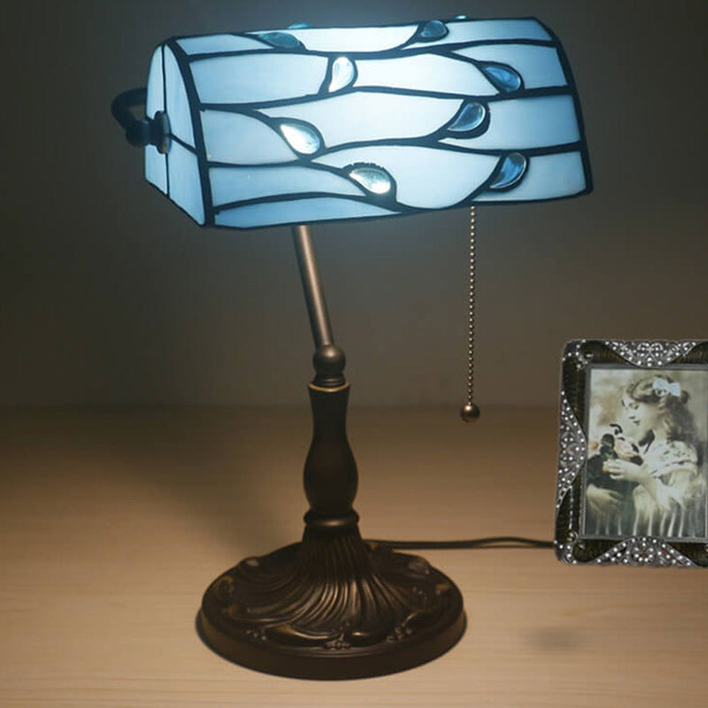 Lampe de table vintage à 1 lumière avec perles de lucite Tiffany 