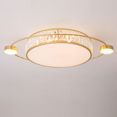 Nordic Luxury Crystal Round Ring Satellite LED Flush Mount Ceiling Light