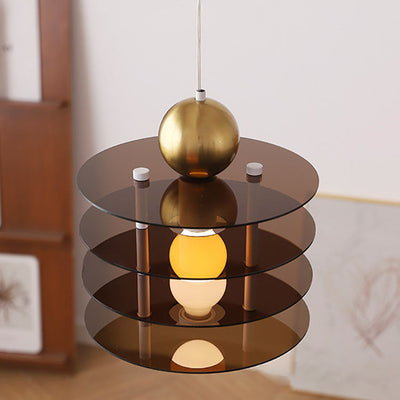 Contemporary Nordic Colorful Acrylic Flying Saucer 1-Light Pendant Light For Bedroom