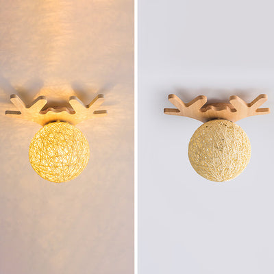 Nordic Log Creative Hemp Ball Fawn LED-Einbauleuchte 