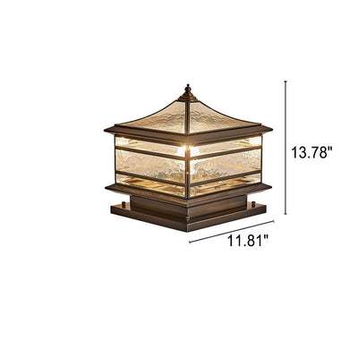 Europäisches Messing-Glas-Quadrat 1/2 Licht Wasserdichtes Säulen-Landschaftslicht im Freien