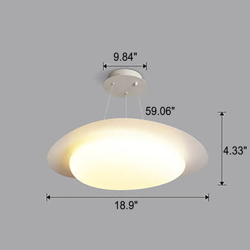 Nordic Minimalist White Pebble Acrylic Iron LED Pendant Light