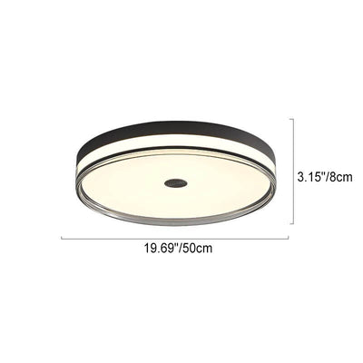 Modern Light Luxury All-Copper Circular LED Flush Mount Ceiling Light