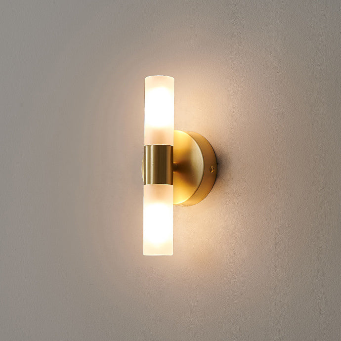 Modern Luxury Column Acrylic Brass 1/2/4 Light LED Wall Sconce Lamp