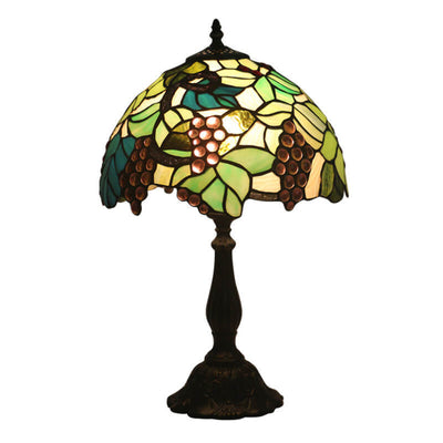 Lampe de table à 1 lumière en verre teinté fruit rustique Tiffany 