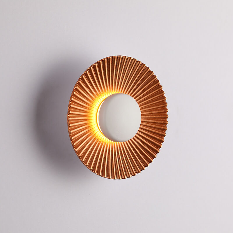 Modern Round Shell Textures Aluminum 1-Light LED Wall Sconce Lamp