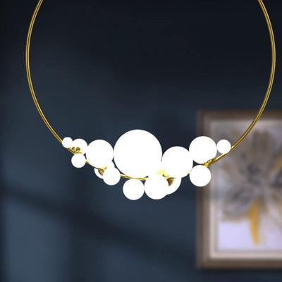 Lustre LED à boule de verre circulaire minimaliste moderne 