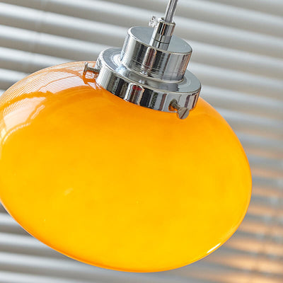 Nordic Yellow Glass Dome 1-Light Pendant Light