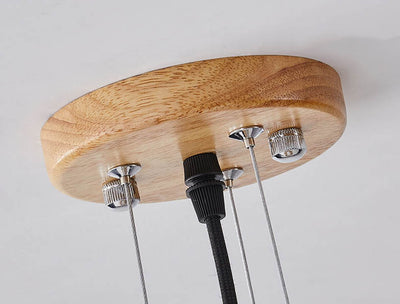 Suspension Luminaire 1 Lumière en Bois de Frêne Nordique Géométrique 