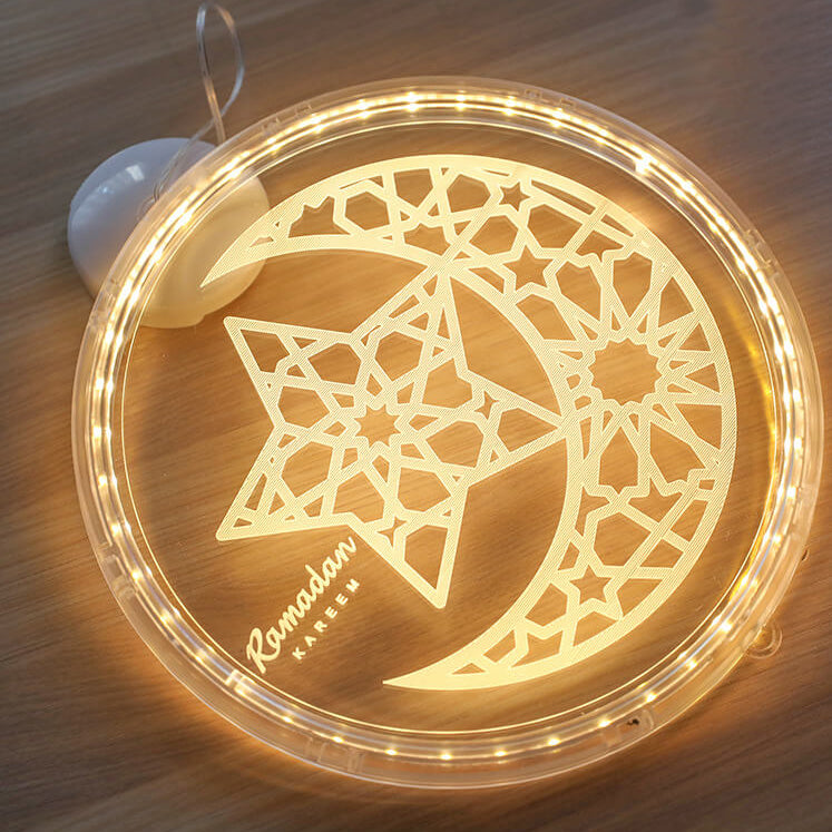 Eid Ramadan Moon Castle LED Dekoratives Fensterlicht 