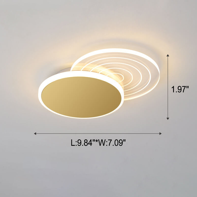 Creative Simple Geometric Overlap Design LED Flush Mount Light