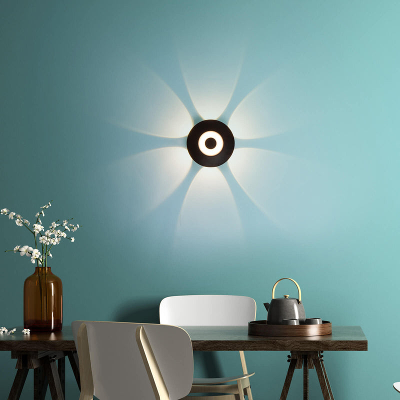 Modern Waterproof Disc Petal Effect LED Outdoor Decorative Wall Sconce Lamp