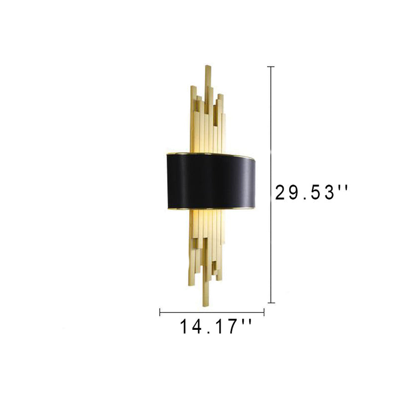 Moderne Stoff-Hardware-Säule 2-Licht-Wandleuchte 