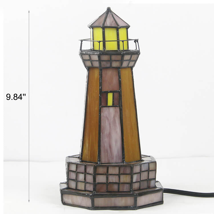 Tiffany Creative Tower Light Buntglas-Tischlampe mit 1 Leuchte 