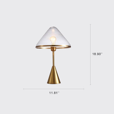 Lampe de table à 1 lumière avec abat-jour triangulaire en verre créatif nordique 
