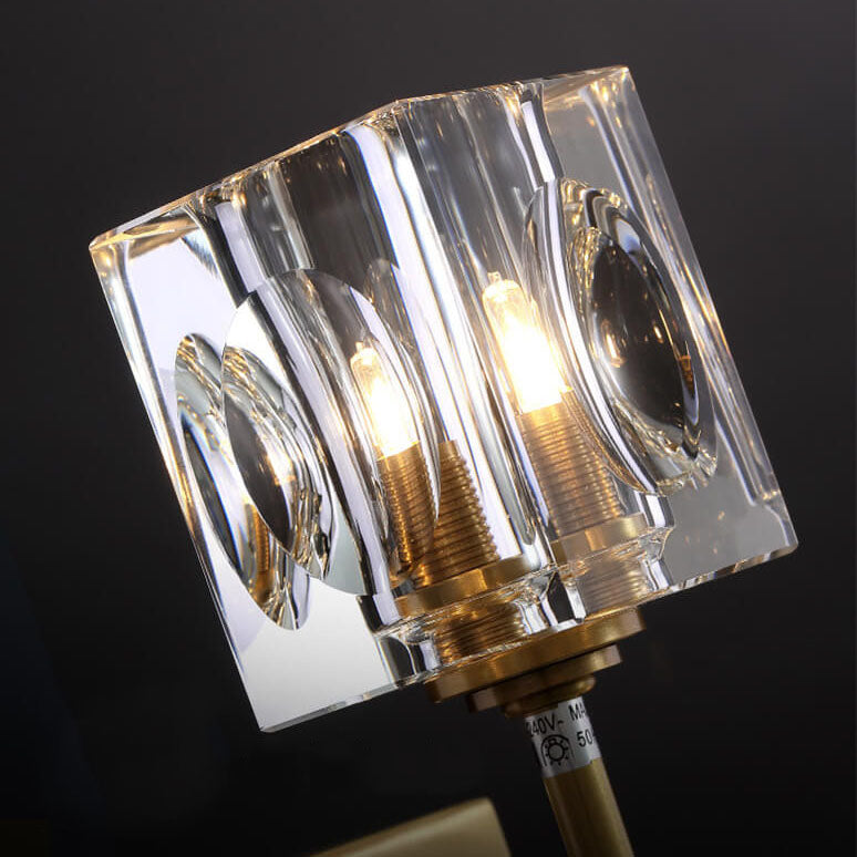 Modern Luxury Crystal Pinwheel Shape Brass 4-Light Wall Sconce Lamp