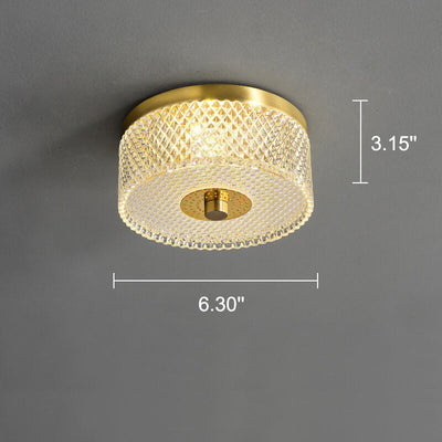 Plafonnier encastré à LED en laiton acrylique rond carré simple 