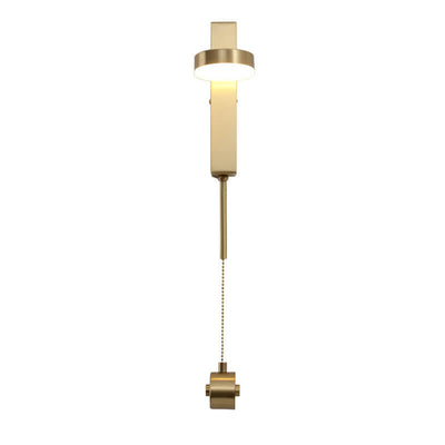 Lampe d'applique murale LED à chaîne de suspension en laiton carrée de luxe moderne 