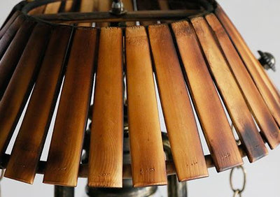 Vintage Petroleumlampe Bambus 1-Licht Pendelleuchte 