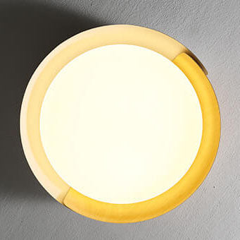 Plafonnier encastré à LED à grain de bois à bol rond minimaliste 